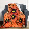 1pc Halloween Spiders Flannel Throw Blanket HD Printed Lightweight Soft Warm All Season Blanket for Sofa, Bed, Travel, Camping Machine Washable