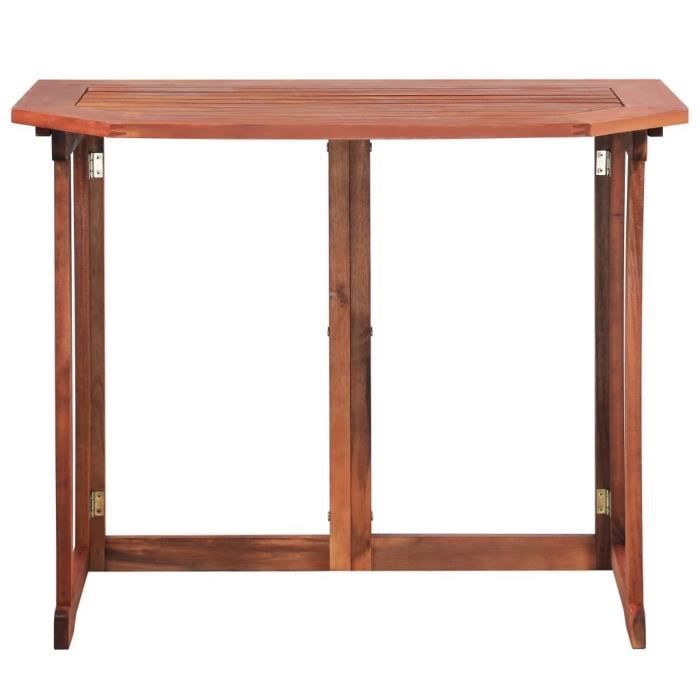 Table de bistro - vidaXL - 90x50x75 cm - Bois d'acacia massif - Pliable - Extérieur