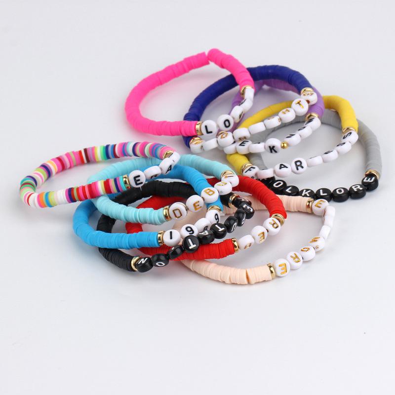 Taylor Swift Pink Friendship Bracelet with Custom Letters - Lover & Fearless Collection
