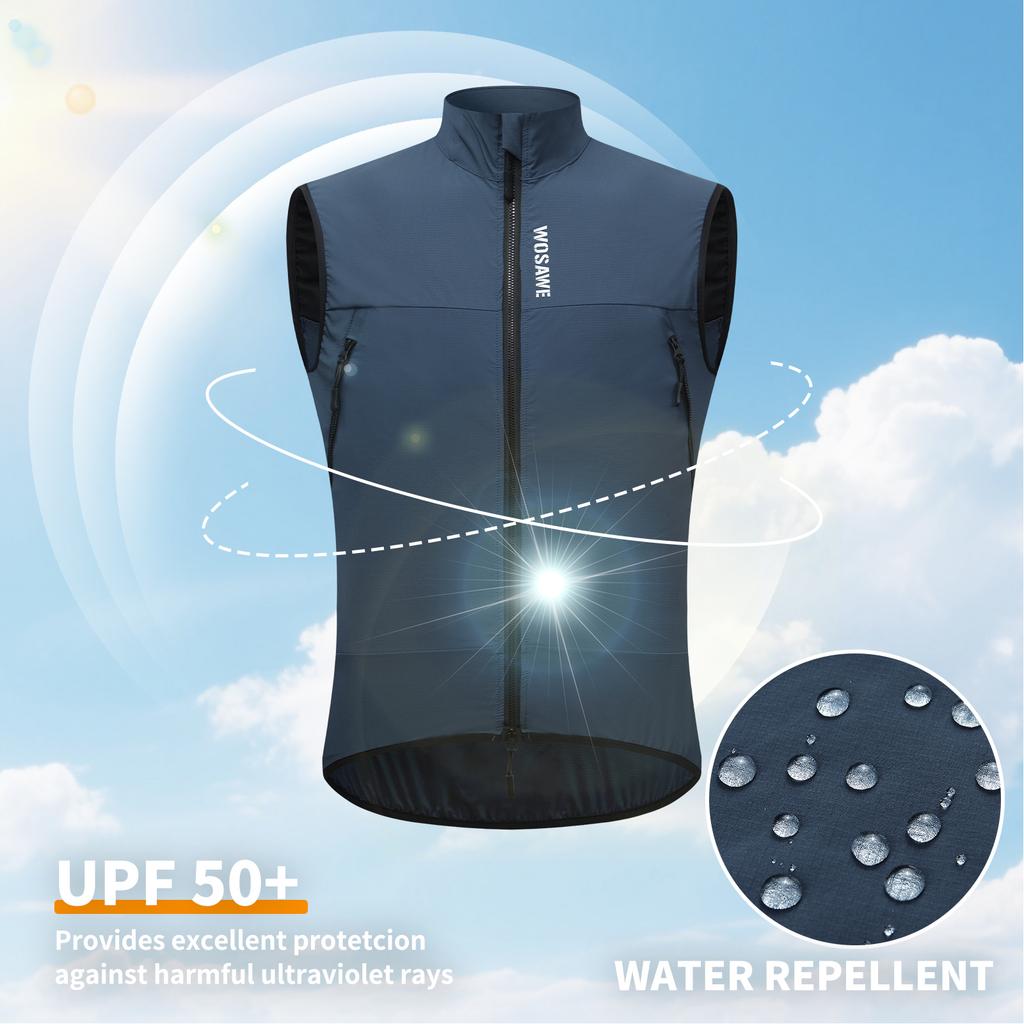 Wosawe Unisex Motorrad Radfahren Wandern Laufen Winddicht Wasserabweisend Langlebig Sport Reflektierend Atmungsaktiv Fahrweste