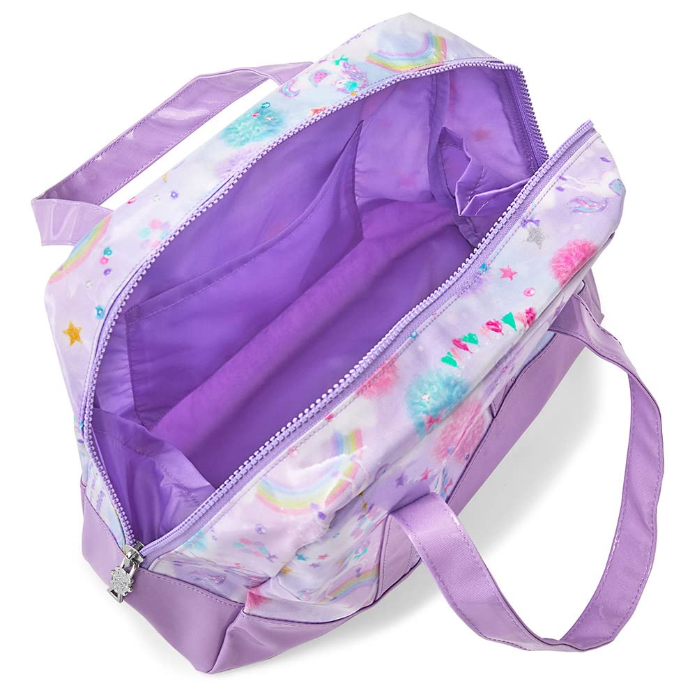 COLORFUL CANDY STYLE Pool Bag for Girls and Kids, Waterproof and Water-Repellent Vinyl Swimming Bag, Semi-Boston Style, Unicorn Fantasy Design (N29159