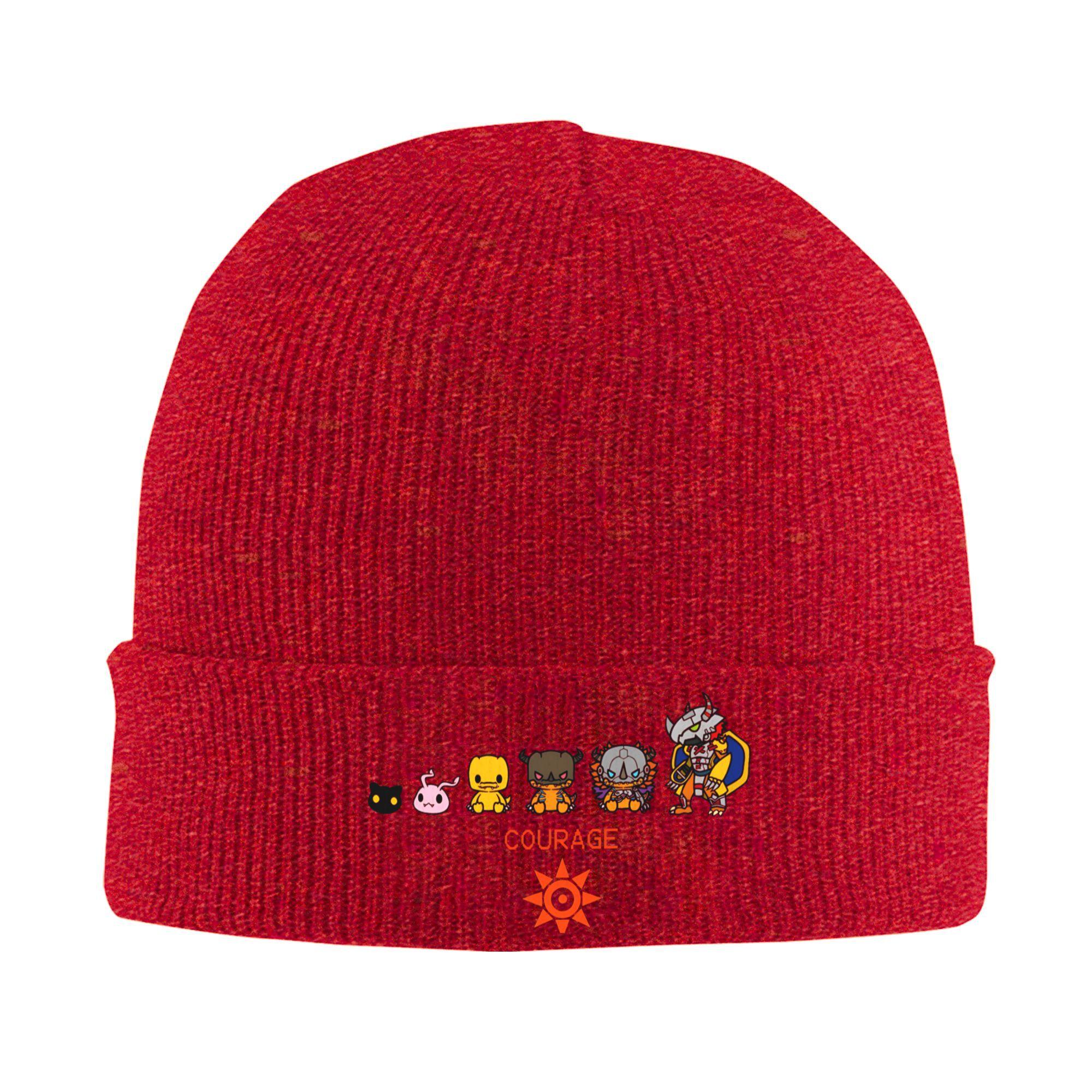 

COURAGE Digital Monster Digimon Knit Hat Beanies Winter Hat Warm Acrylic Street Cap for Unisex Women Gift One Size