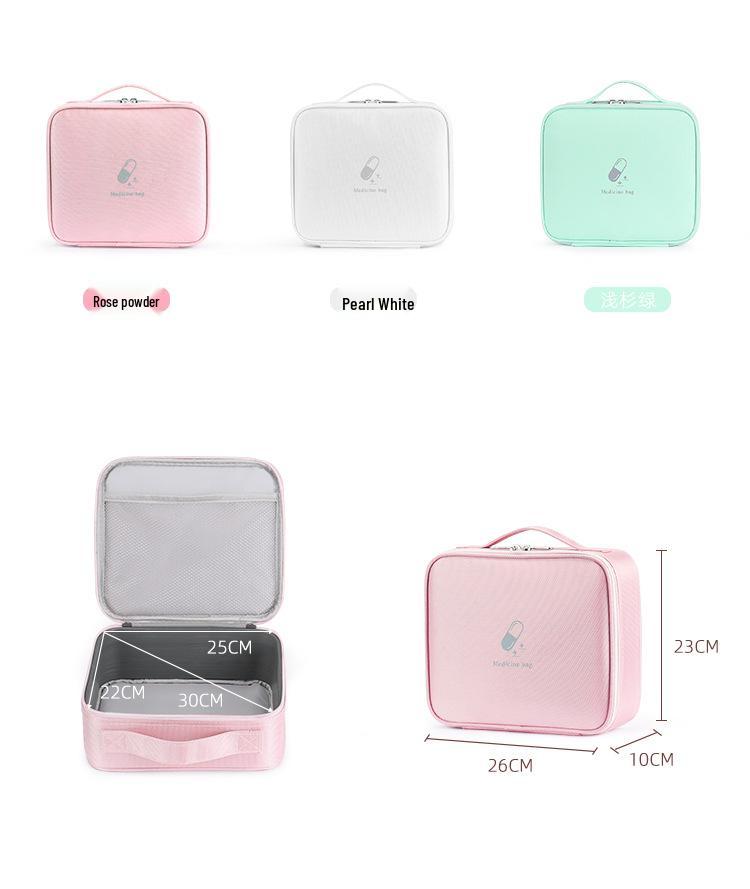 Large Capacity Outdoor & Home First Aid Kit - Portable Handheld Fabric Storage Box for Travel, Epidemic Prevention, Car & Student Use