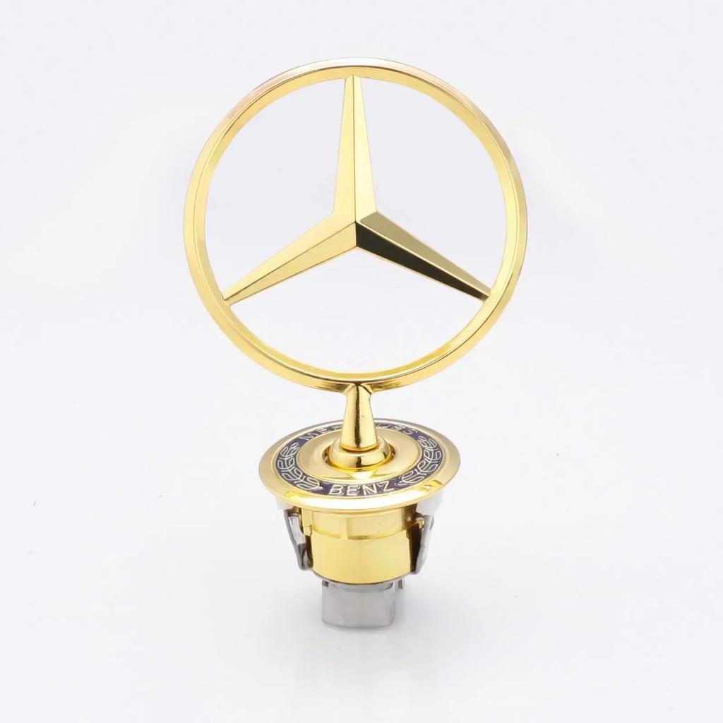 3D Car Front Bonnet Hood Emblem Round Zinc Alloy Badge For Mercedes Benz C E S Class W204 W205 W212 W213 W211 W220 W222 W223