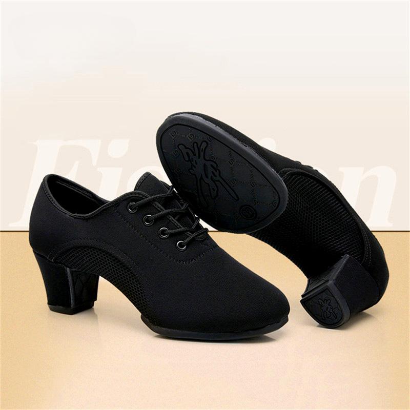 Latin Dance Shoes Jazz Ballroom Salsa Dancing Shoes for Woman Black Modern Tango Dance Sneakers Zapatos De Mujer Elegantes