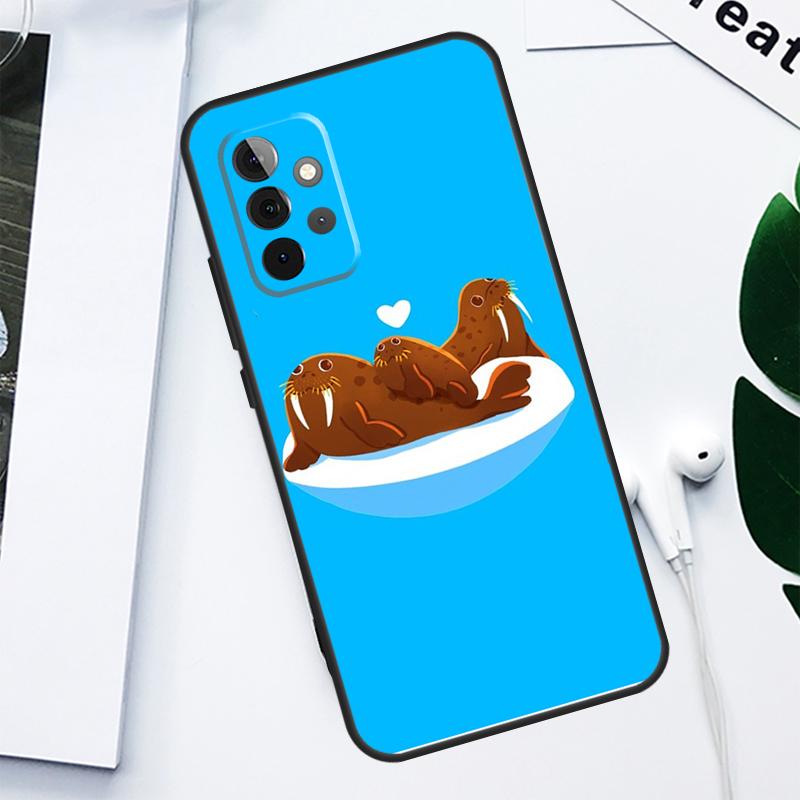 Cute Walrus For Samsung Galaxy A55 A54 A35 A15 A34 A14 A53 A33 A13 A05 A06 A16 A22 A32 A52 Phone Case