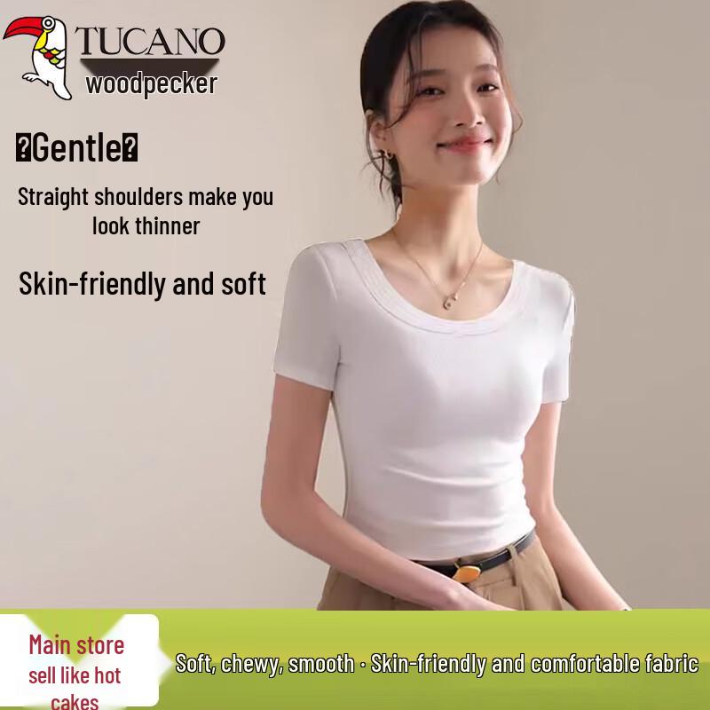 Woodpecker Women s Round Neck Slim Fit Short Sleeve T-Shirt XL