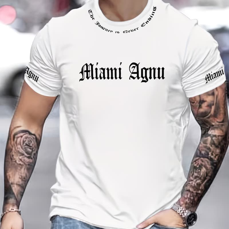 

Men s Fashion 3D Printed Men s T-Shirt Round Neck Short Sleeve, Trendy Street Wear XL