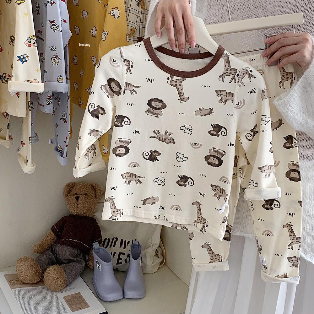 Kinoakiu Kinder Pyjama-Set im koreanischen Stil - Warm, Niedlich, Unisex Schlafbekleidungs-Accessoires