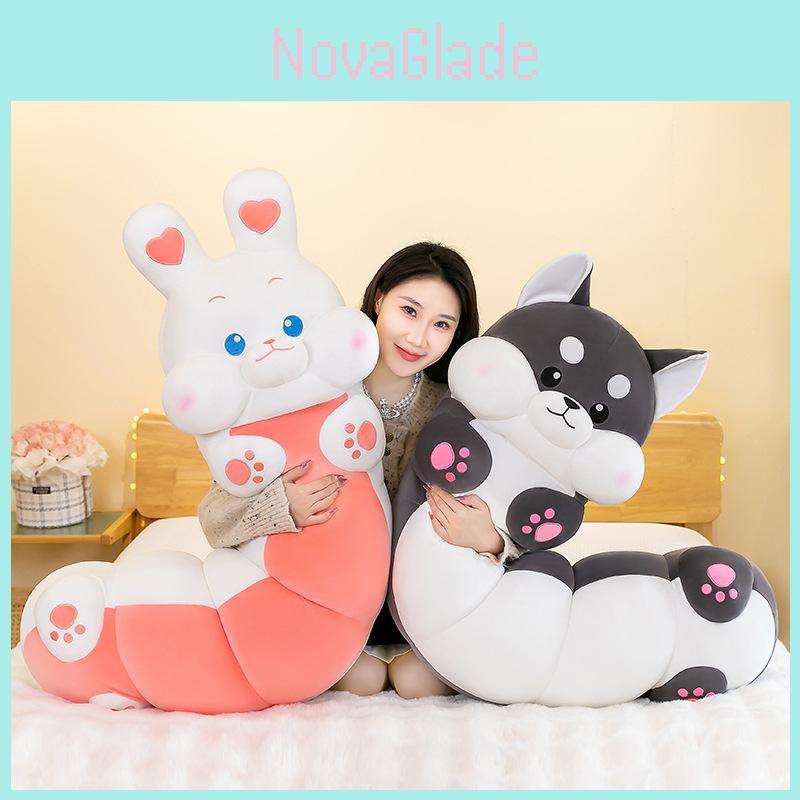 Cute Caterpillar Pet Pillow Two Ha Meng Rabbit Doll Gift For Children Girlfriend Birthday Plush Toy Doll 70cm