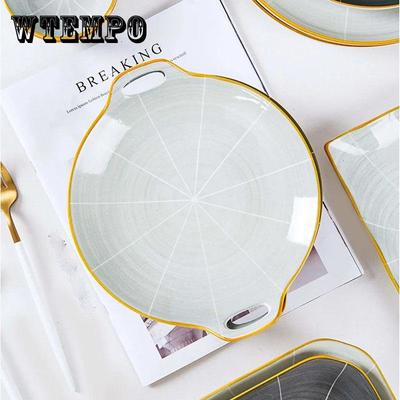 Plate Household Net Red High-value Dish Plate Fruit Plate Creative Thickening Fruit Plate Dinner Plate Practical Tableware Binaural Plate