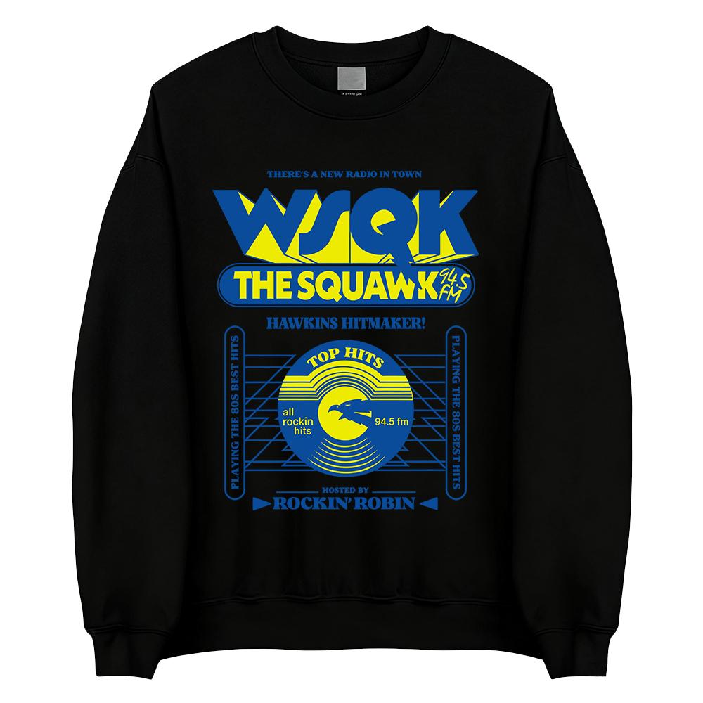 Beam Me Up Place Sucks Crewneck Sweatshirt WSQK The Squawk 94.5 FM Print Pullovers Unisex Clothes Streetwear Long Sleeve Clothing