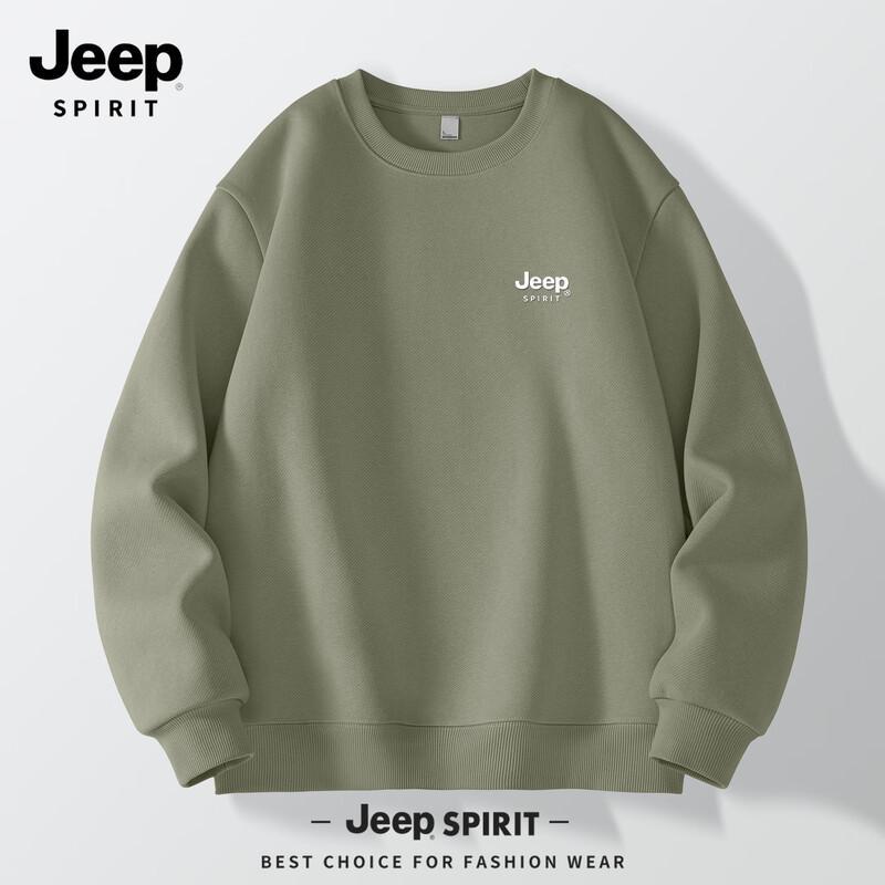 JEEP SPIRIT Men's 2025 Fall 3D Logo Round Neck Sweatshirt