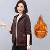 Thickened Corduroy Jacket Women's Casual Fleece-Lined Hooded Sweater Coat Warm Autumn Winter