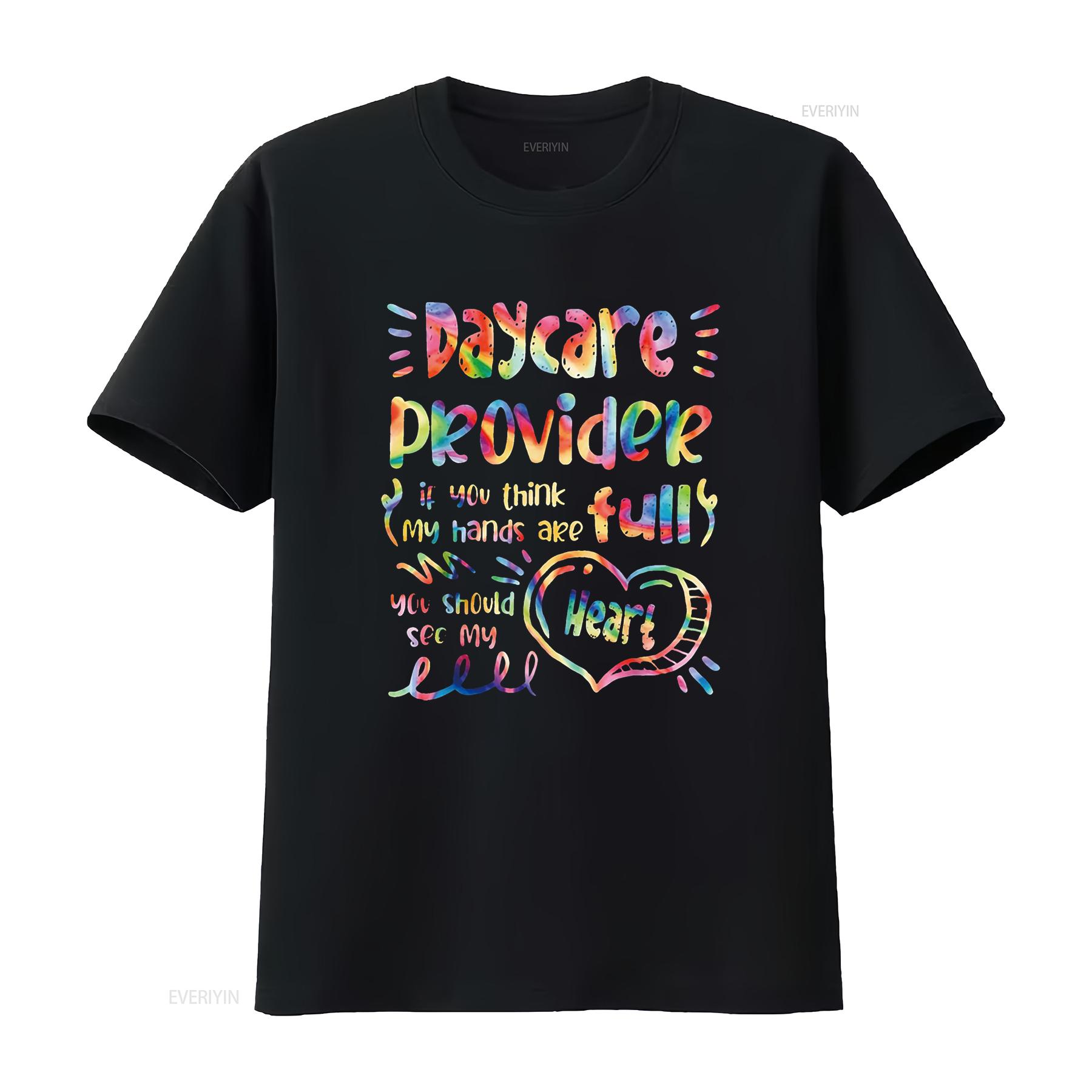 

Daycare Teacher Childcare Provider T Shirt Black Large vintage Washed Comfortable graphic Stylish streetwear Casual Stretched 4XL