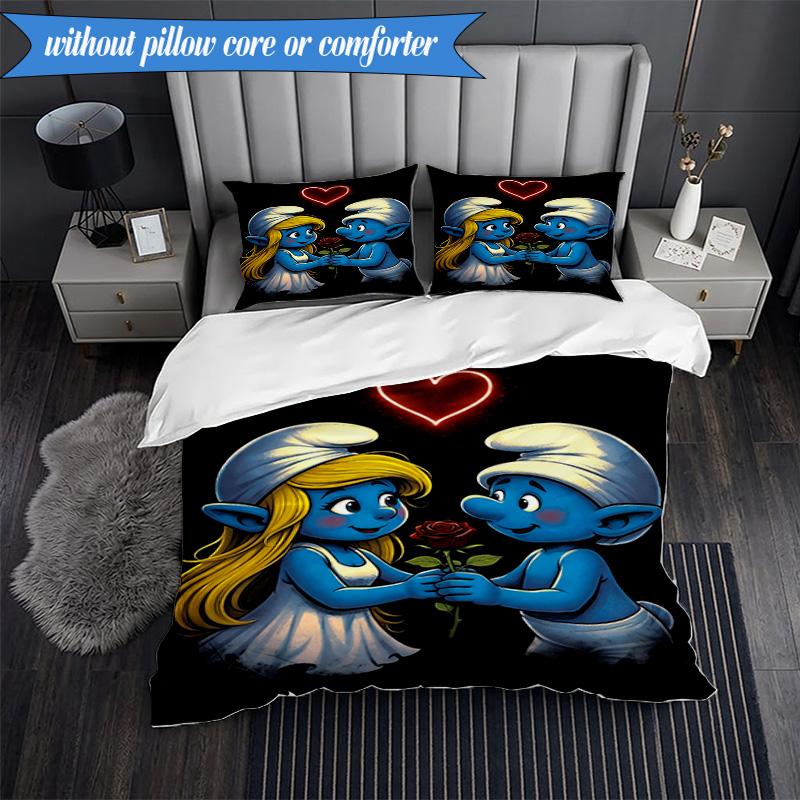 3PCS The Blue Cheese Adventure Bedding Set,Including 1pc Duvet Cover And 2pcs Pillowcases Perfect for Bedroom, Dormitory, Fan Christmas Gift