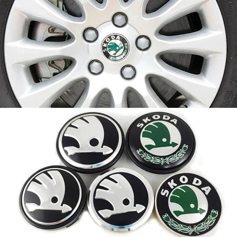 2026 Hot 56/60/65mm 4pcs Car Styling Wheel Center Cover Caps for SKODA Octavia A7 Fabia Rapid Kodiaq RS Superb Kamiq Tour Yeti K