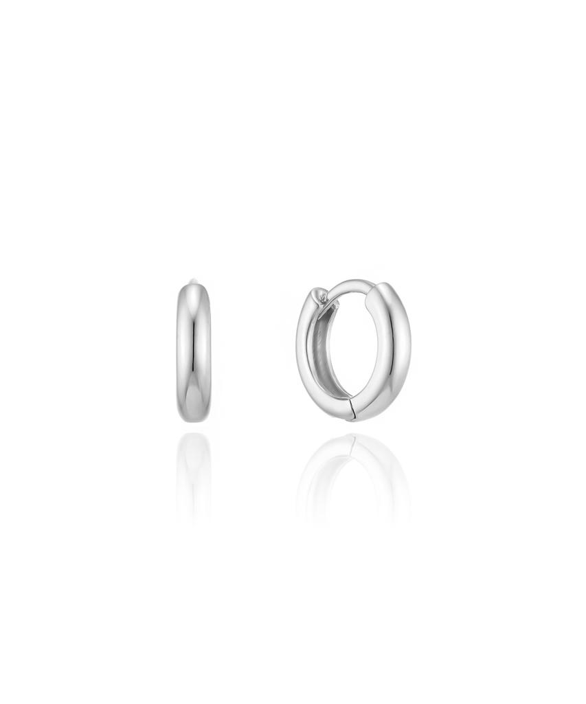 Lloyd Pipe Hoop Silver Ring Mini Earrings Lles26004U