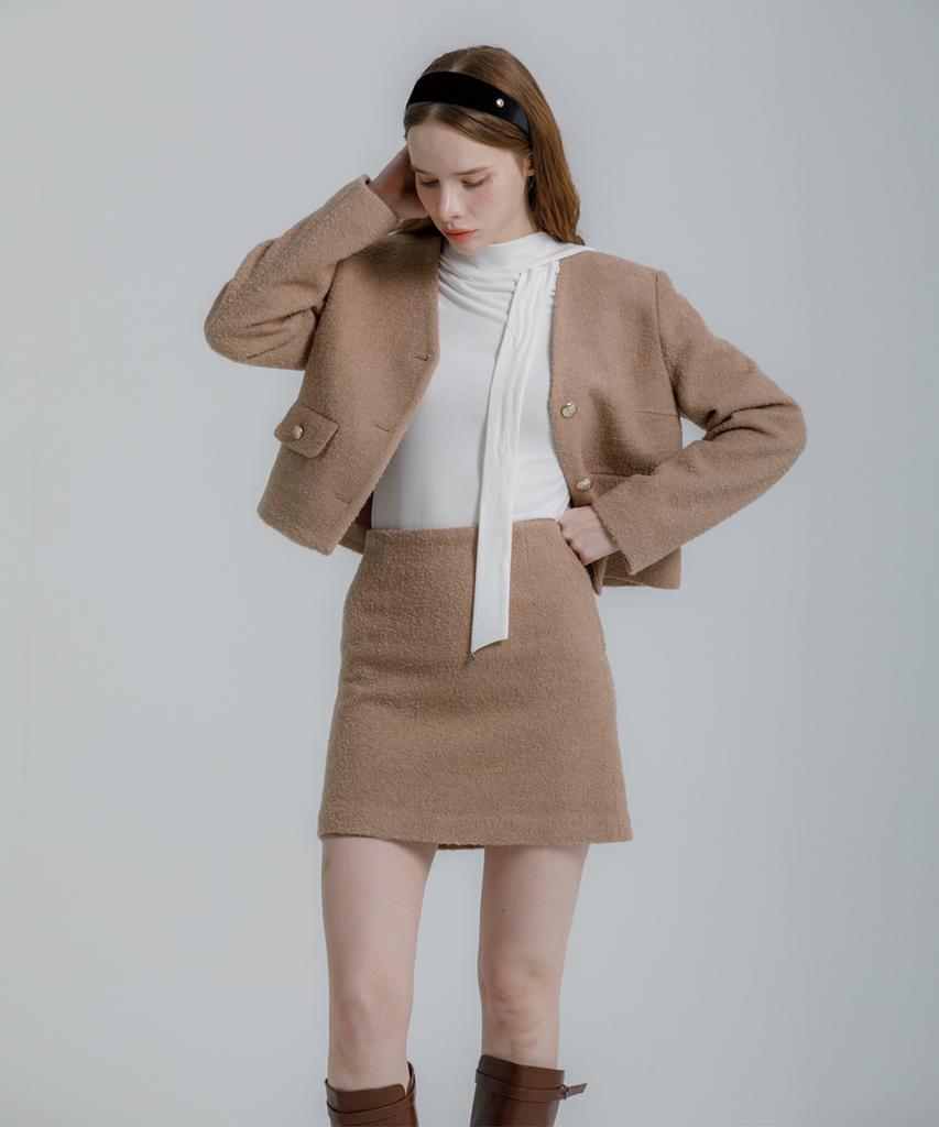 Eilubeu Boucle Mini Skirt Aaqksk101P