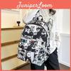 Youthful Graffiti Pattern School Backpack With Durable Nylon And Air Cushion Straps