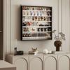 Wall-Mounted Display Case, 6 Adjustable Shelves, 2 Sliding Glass Doors, 80 x 9.5 x 83 cm