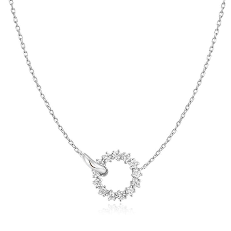

ANIA HAIE Interlinked Circle Pave 925 Silver Necklace N056-01H single type