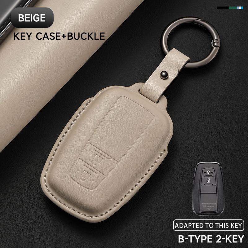 

Leather Car Key Cover Case Protection Shell Keychain For Toyota Prius Camry Corolla CHR C-HR RAV4 Land Cruiser Prado