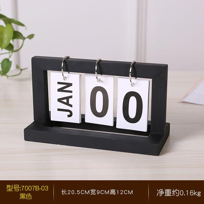 Wooden Page-turning Calendar Simple Home Study Craft Decoration Living Room and Bedroom Ornaments
