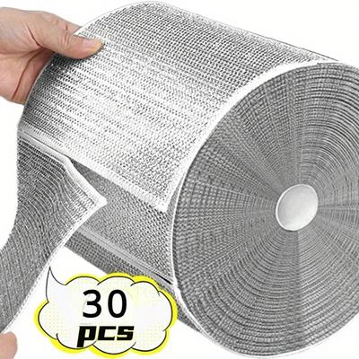 Almofadas de limpeza de arame de aço de microfibra - Almofadas de proteção de sabão reutilizáveis de dupla face para cozinha, antirriscos