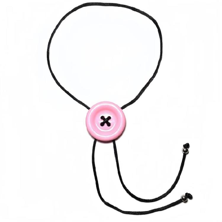 

Button Detail Wax String Necklace Sliding Knot Adjuster For Versatile Styling Comfortable Jewelry Gift For Loved Ones