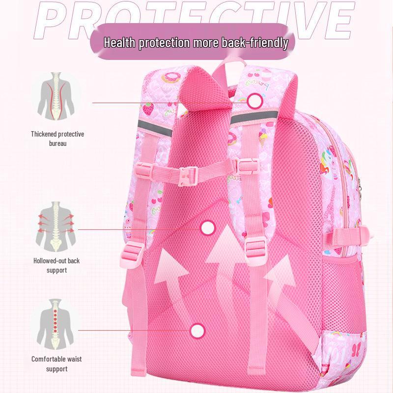 Trendigt 3-delat skolryggsäckset för flickor - Söt campusstil