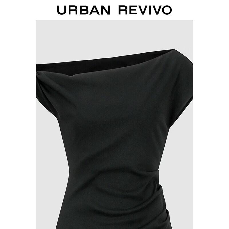 UR2026 Asymmetric Ruched Waist Dress