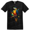 T-shirt Macaw Parrot Color Splash Arte Uccello Tropicale Grafica Animale Selvatico Unisex