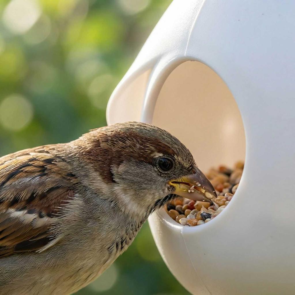 Outdoor-Vogelfutterspender, Hängender Kunststoff-Futterspender, Einfach zu befüllender Spender, Ideal für mehrere Vögel, Langlebig