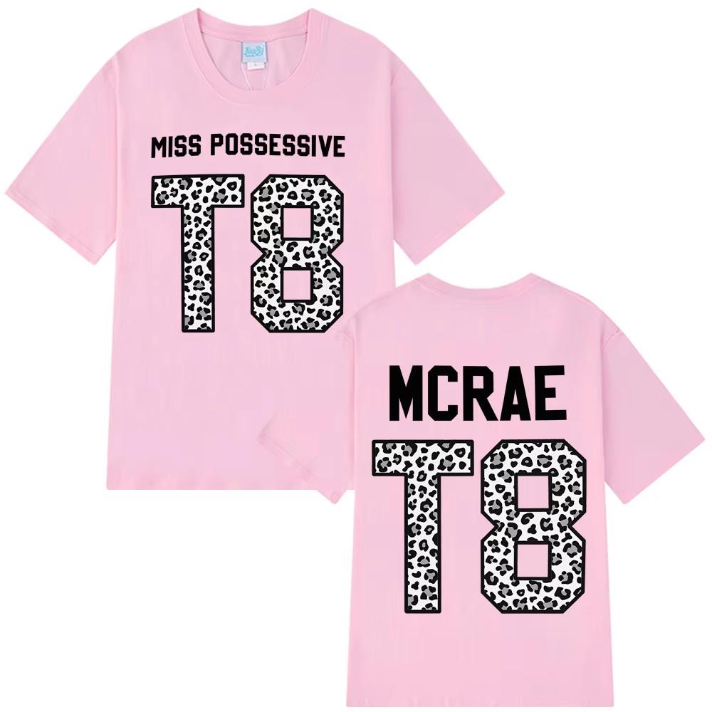 Tate McRae Tour T8 Leopard Graphic Print O-Neck Tee Shirt Men Women 100% Cotton Short Sleeve T-shirts Unisex Hip-hop Summer Tops