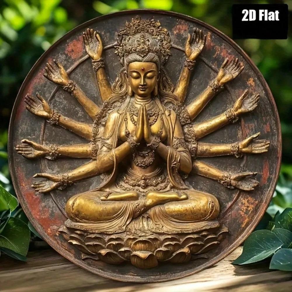 Vintage Buddhist Metal Wall Art For Home Bar Kitchen Cafe Office Decor Holiday Halloween Gift