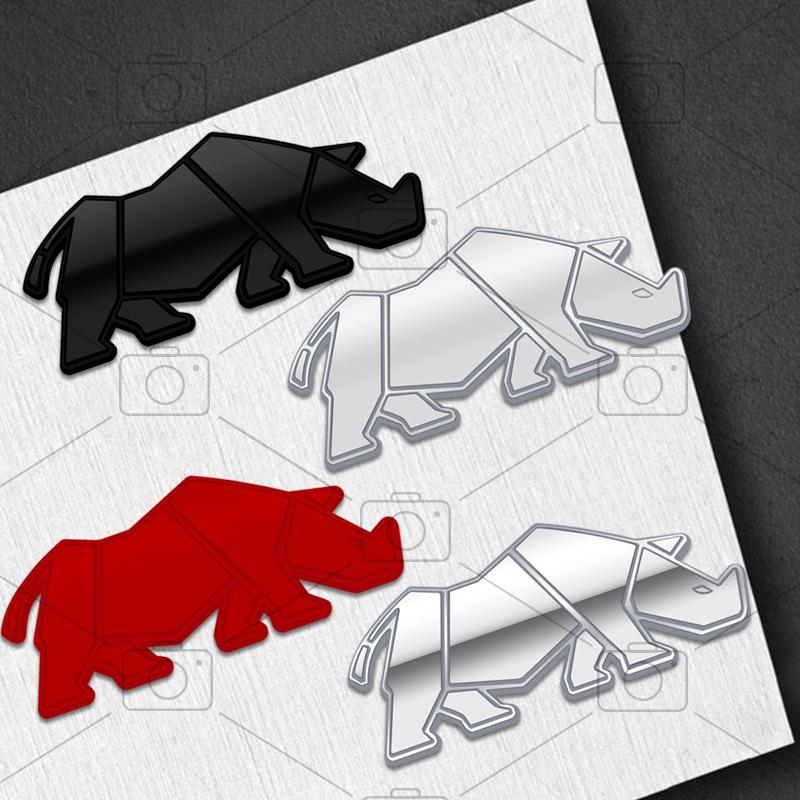 Auto Metall Karosserie Nashorn Rhinoceros Logo Aufkleber Kühlergrill Abzeichen Kofferraum Embleme Sticker Zubehör