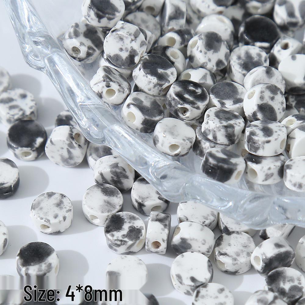 3D Ceramic Panda Heart Flower Beads for DIY Bracelets