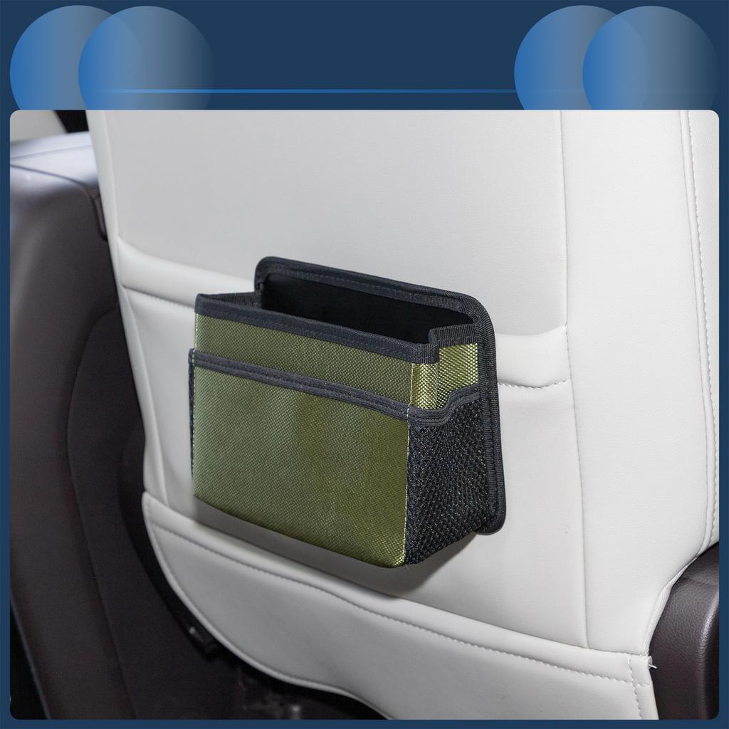 INFINAUTO Car Trash Car Fabric Auto Trash Dark Hanging Can, Door/Backseat Compatible, 7.5" Long, 2.8" Wide, 5.5" High, Can, Green,
