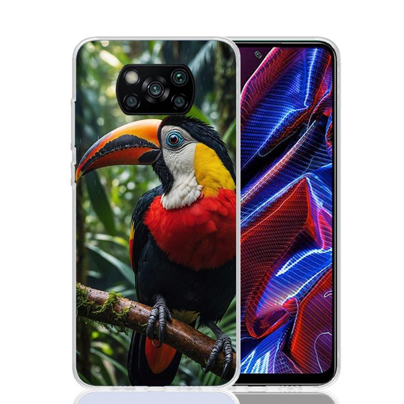 Tropical Toucan Phone Case For Xiaomi Poco X7 X6 X5 Pro F7 Ultra Redmi 15C 15 13 13C 12 12C 10 10A 10C 9 9A 9C 9T Cover Poco X7