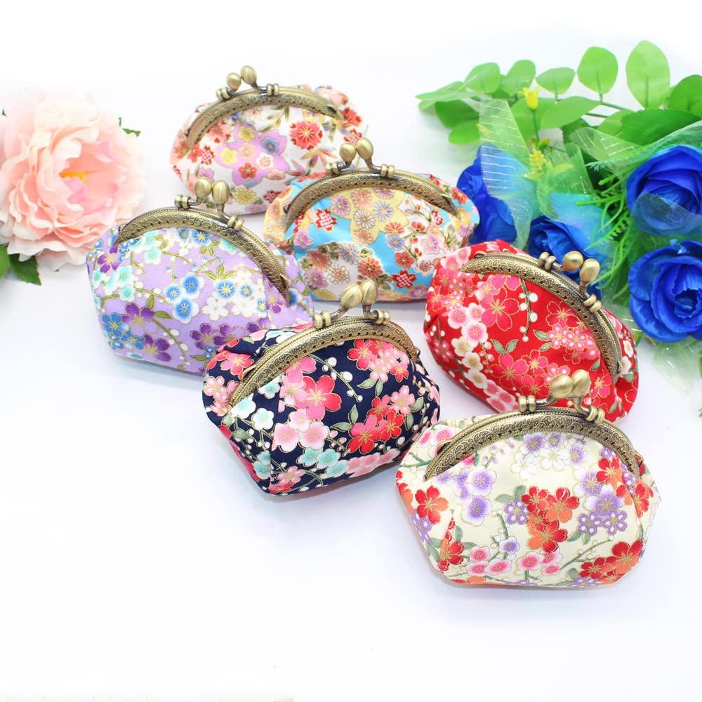 Moeruruya Coin Round Cute Bag Wallet, Purse, Shape, Women's Bag, Small, Handmade, Japanese-Style (Blue)