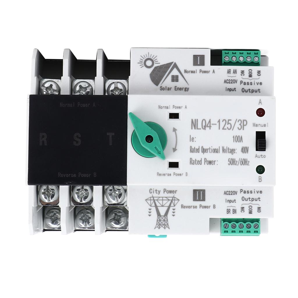 Comutator neîntrerupt de transfer dublu de putere Circuit Selector electric 400V 100A
