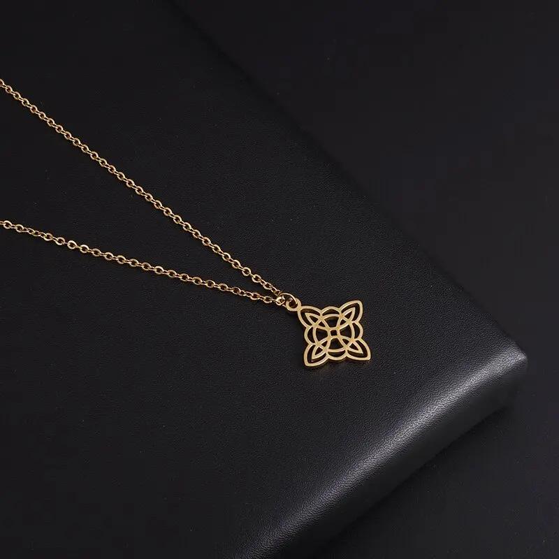 Stainless Steel Witch Knot Adjustable Ring Fashion Jewelry for Women Girls Good Luck Gift Party Casual