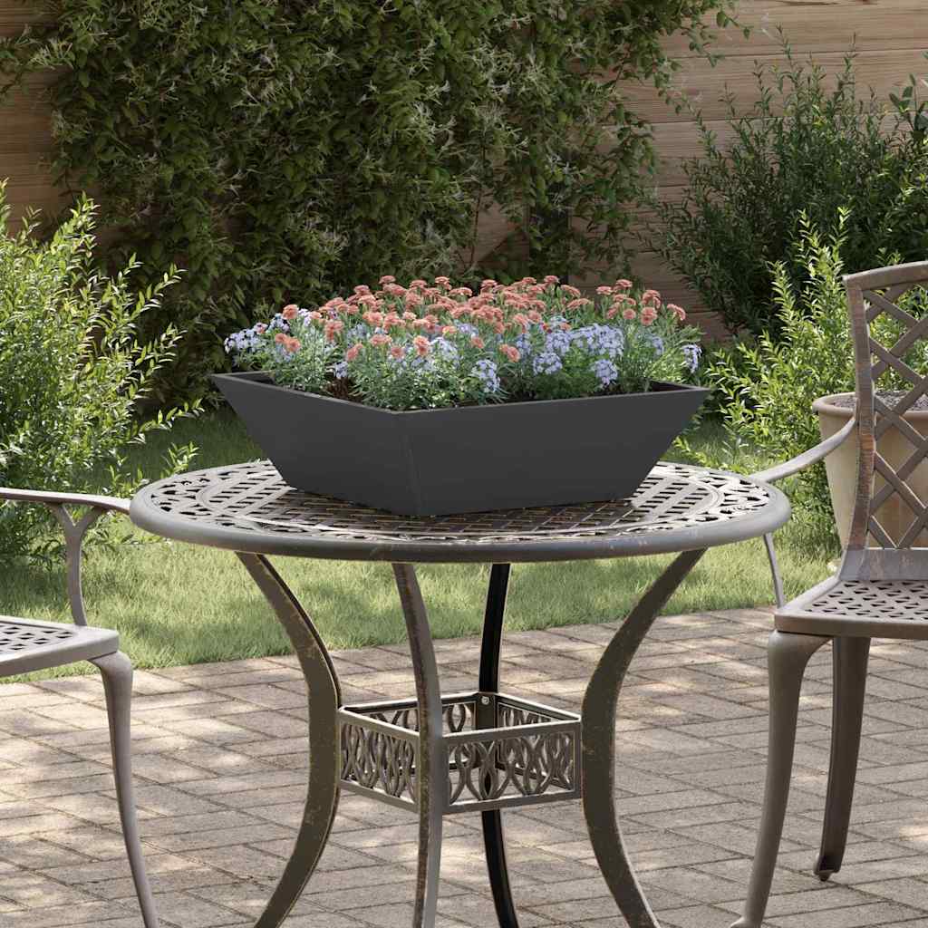 Garden Planter Black 50 X 50 X 15 Cm Cold Rolled Steel