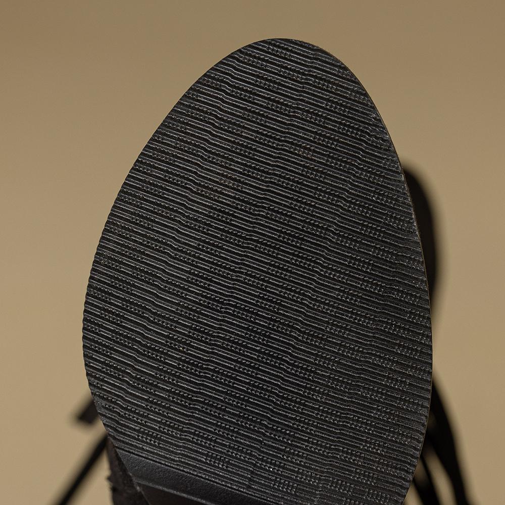 Winter Black Yellow Women Mid Calf Boots Round Toe High Heel Small Big Size 33 52