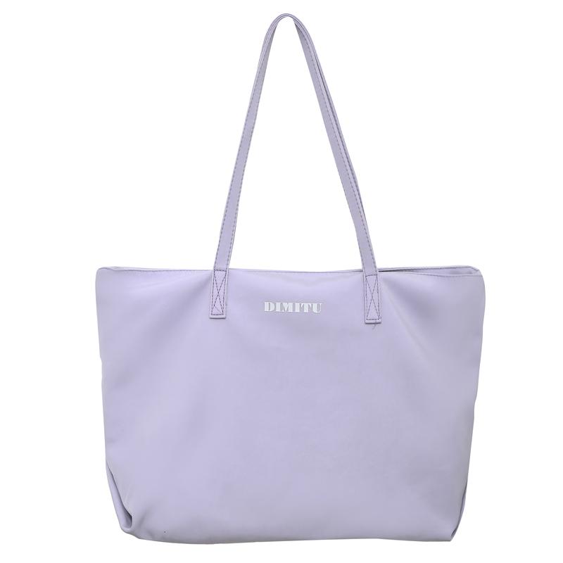 

Нейлоновая сумка-тоут, большая вместительная сумка на плечо, женская однотонная сумка, студенческая пригородная сумка фиолетовый
