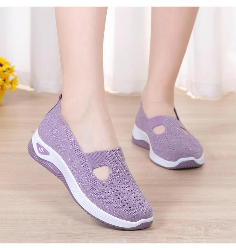 New middle-aged and elderly mother shoes spring versatile comfortable soft-soled walking shoes popular one-pedal casual shoes women