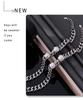 Chic European & American Fashion Stainless Steel Necklace & Bracelet Set - Light Luxury Decorative Chain