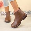Fleece-Lined Cotton Mom Shoes Warm Short Leather Boots Comfortable Women'S Shoes For Middle-Aged And Elderly Not Slippery