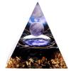 Orgonite pyramid ornament natural stone power stone purification obsidian gravel amethyst round ball tai chi [GOLD STONE]